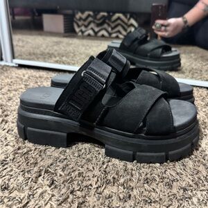 UGG Ashton Black Platform Sandals